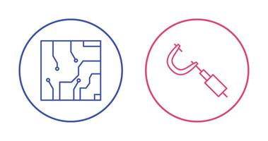 électrique circuit et micromètre icône vecteur