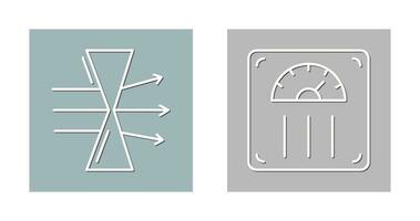dispersion et poids échelle icône vecteur