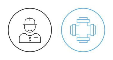ouvrier et plomberie icône vecteur