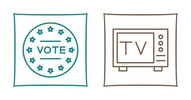 voter et la télé icône vecteur