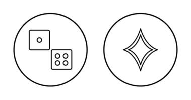 dé et diamant et icône vecteur