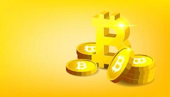bitcoins. pièce de monnaie physique. crypto-monnaie numérique. vecteur