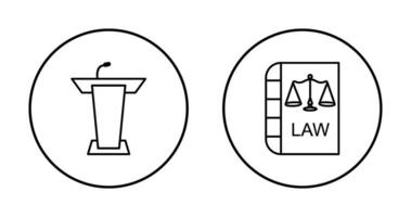 podium et loi icône vecteur