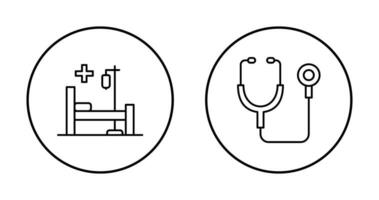 stéthoscope et hôpital icône vecteur