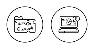 Ver de terre et en ligne fraude icône vecteur