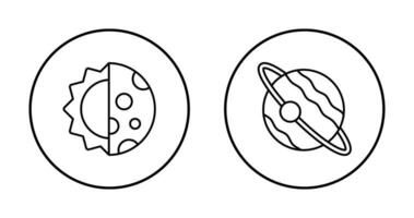 journée et nuit et planète icône vecteur