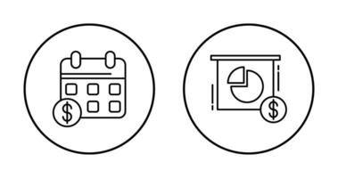 calendrier et tarte graphique icône vecteur