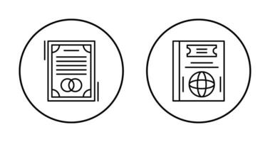 mariage et passeport icône vecteur