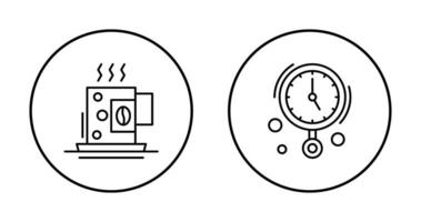 café tasse et mur l'horloge icône vecteur