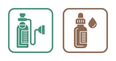 oxygène et compte-gouttes icône vecteur