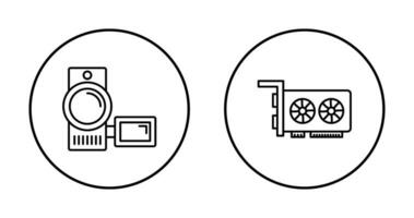 vidéo enregistreur et graphique carte icône vecteur