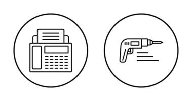 fax machine et percer icône vecteur