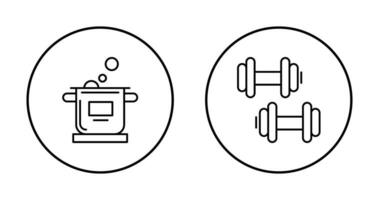 cuisine et exercice icône vecteur