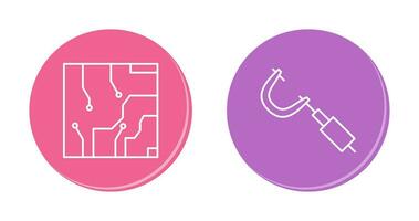 électrique circuit et micromètre icône vecteur