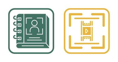 annuaire et vidéo icône vecteur