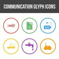 jeu d'icônes vectorielles glyphe de communication unique vecteur