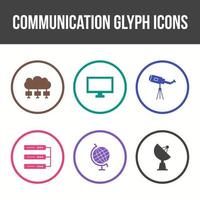 jeu d'icônes vectorielles glyphe de communication unique vecteur