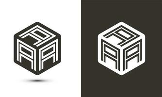 une une une lettre logo conception avec illustrateur cube logo, vecteur logo moderne alphabet Police de caractère chevauchement style. prime affaires logo icône. blanc Couleur sur noir Contexte