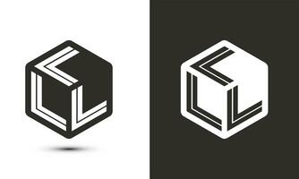 l lettre logo conception avec illustrateur cube logo, vecteur logo moderne alphabet Police de caractère chevauchement style. prime affaires logo icône. blanc Couleur sur noir Contexte