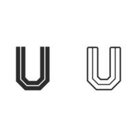 u lettre logo avec blanc lignes dynamique vecteur