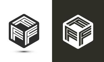 F lettre logo conception avec illustrateur cube logo, vecteur logo moderne alphabet Police de caractère chevauchement style. prime affaires logo icône. blanc Couleur sur noir Contexte