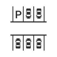 vecteur conception de soigneusement arrangé voiture parking panneaux.