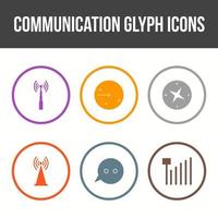 jeu d'icônes vectorielles glyphe de communication unique vecteur