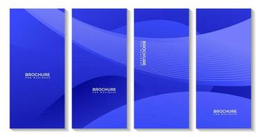 ensemble de brochures avec abstrait moderne bleu Contexte vecteur