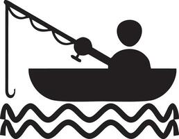logo icône pêche vecteur conception, objet poisson icône pêche