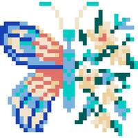 papillon dessin animé icône dans pixel style vecteur