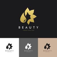 Logo de salon de beauté visage de luxe mis en illustration design graphique vectoriel
