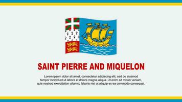 Saint pierre et miquelon drapeau abstrait Contexte conception modèle. Saint pierre et miquelon indépendance journée bannière social médias vecteur illustration. conception