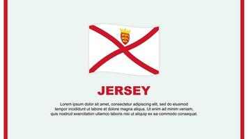 Jersey drapeau abstrait Contexte conception modèle. Jersey indépendance journée bannière social médias vecteur illustration. Jersey dessin animé