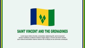 Saint Vincent et le grenadines drapeau abstrait Contexte conception modèle. Saint Vincent et le grenadines indépendance journée bannière social médias vecteur illustration. dessin animé
