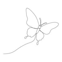 continu papillon un ligne dessin et Facile Célibataire contour vecteur dessin