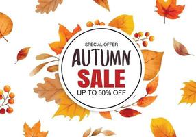 arrière-plan du modèle de bannière de vente d'automne. soldes d'automne vecteur