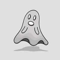 Fantôme gris monochrome vecteur isolé illustration halloween