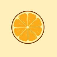illustration vectorielle isolée de fruits orange avec un style de dessin animé de contour vecteur