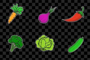 ensemble de légumes isolés illustration vectorielle élément design vecteur