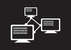 plat vecteur icône - illustration de ordinateur réseau icône isolé sur noir Contexte.