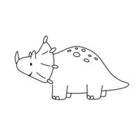 mignonne peu bébé dinosaure. vecteur contour griffonnage illustration isolé sur blanc Contexte pour puéril coloration livre