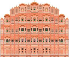 hawa Mahal, jaipur, Inde. isolé sur blanc Contexte vecteur illustration.