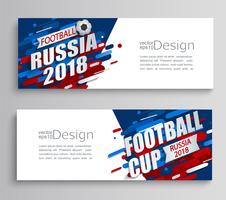 Ensemble de deux cartes modernes d&#39;une coupe de football 2018. vecteur