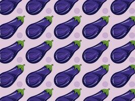 aubergines violet légume modèle vecteur illustration isolé sur violet coloré horizontal Contexte.