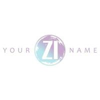 zi initiale logo aquarelle vecteur conception