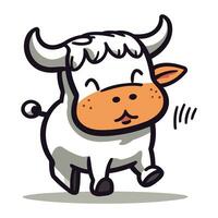 mignonne vache dessin animé vecteur illustration. mignonne ferme animal personnage