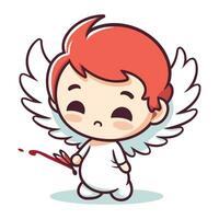 Cupidon mignonne ange dessin animé vecteur illustration