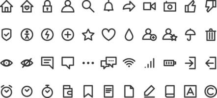ensemble réseau vecteur icône pour app ou la toile placer. l'Internet médias symbole collection.