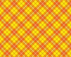 Orange Jaune tartan en tissu texture diagonale modèle sans couture vecteur