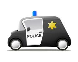 mini dessin animé shérif police voiture vecteur